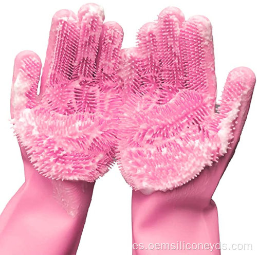 Guantes para lavavajillas Pincel de limpieza reutilizable de silicona